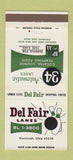 Matchbook Cover - Del Fair Lanes Bowling Cincinnati OH 30 Strike