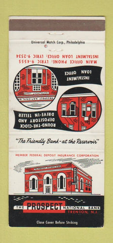 Matchbook Cover - Prospect National Bank Trenton NJ WEAR 30 Strike