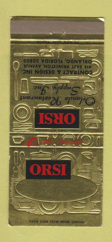 Matchbook Cover - Orsi Orlando Restaurant Supply Orlando FL 30 Strike