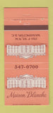 Matchbook Cover - Maison Blanche Washington DC 30 Strike
