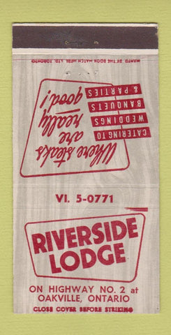 Matchbook Cover - Riverside Lodge Oakville ON 30 Strike