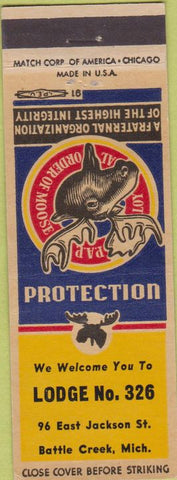 Matchbook Cover - Matchbook Cover Moose Lodge Battle Creek MI