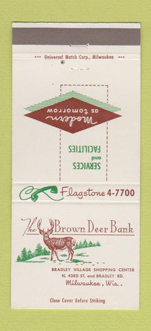 Matchbook Cover - Brown Deer Bank Milwaukee WI 30 Strike