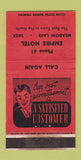 Matchbook Cover - Empire Hotel Meadow Lake SK low phone # WORN 30 Strike