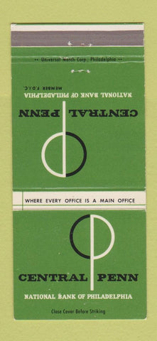 Matchbook Cover - Central Penn National Bank Philadelphia PA 30 Strike