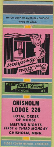 Matchbook Cover - Matchbook Cover Moose Lodge Chisholm MN WEAR