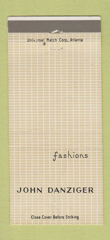 Matchbook Cover - John Danziger Fashions Clothes WEAR 30 Strike