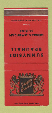 Matchbook Cover Brauhall German Restaurant Sunnyside NY WEAR 30 Strike