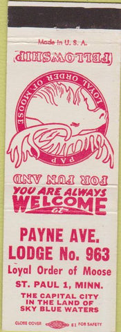 Matchbook Cover - Matchbook Cover Moose Lodge St Paul MN