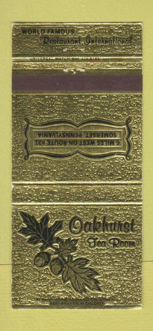 Matchbook Cover - Oakhurst Tea Room Somerset PA 30 Strike