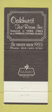 Matchbook Cover - Oakhurst Tea Room Somerset PA 30 Strike
