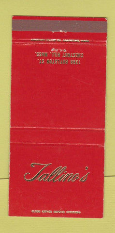 Matchbook Cover - Tallino's Chestnut Hill MA 30 Strike