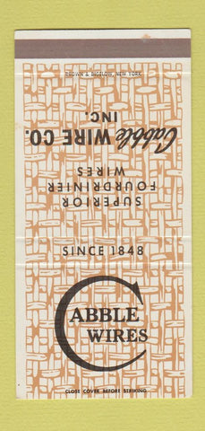 Matchbook Cover - Cabble Wires Brooklyn NY Fourdrinier SAMPLE 30 Strike