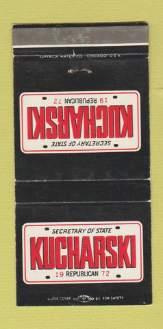 Matchbook Cover - Ed Kucharski Secretary of State IL Illinois WEAR 30 Strike