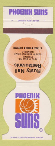 Matchbook Cover - Phoenix Suns Basketball Rusty Nail Glendale AZ 1981