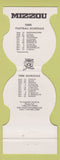 Matchbook Cover - Missouri Tigers Football 1985