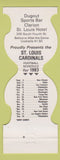 Matchbook Cover - St Louis Cardinals Football 1983 Clarion Hotel Sports Bar
