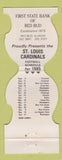 Matchbook Cover - St Louis Cardinals Football 1985 Red Bud IL Bank MISPRINT