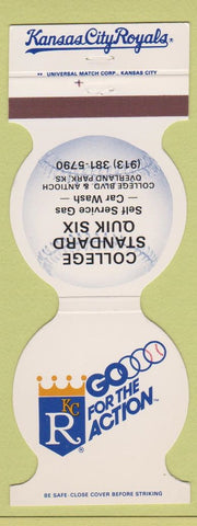 Matchbook Cover - Kansas City Royals Baseball Overland Park KS gas station 1982