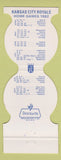 Matchbook Cover - Kansas City Royals Baseball Overland Park KS gas station 1982