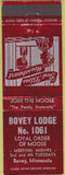 Matchbook Cover - Matchbook Cover Moose Lodge Bovey MN