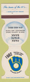 Matchbook Cover - Milwaukee Brewers Baseball Bank Milwaukee WI 1983