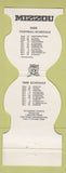 Matchbook Cover - Missouri Tigers Football 1985 Perry County Savings