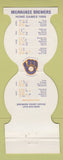 Matchbook Cover - Milwaukee Brewers Baseball 1986