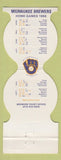 Matchbook Cover - Milwaukee Brewers Baseball Doubleday's Eau Claire WI 1986