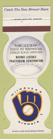 Matchbook Cover - Milwaukee Brewers Baseball Muni Credit Union Milwaukee WI 1986