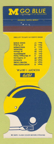 Matchbook Cover - Michigan Wolverines Football 1979 1980 Football