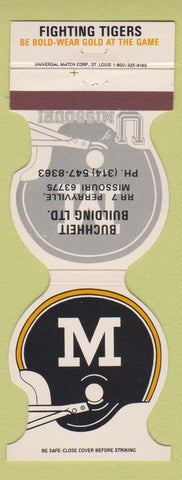 Matchbook Cover - Missouri Tigers Football 1985 Buchheit Building Perryville MO