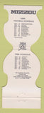 Matchbook Cover - Missouri Tigers Football 1985 Buchheit Building Perryville MO