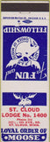 Matchbook Cover - Matchbook Cover Moose Lodge St Cloud MN
