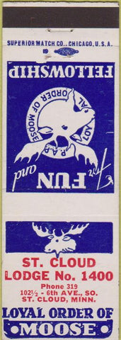 Matchbook Cover - Matchbook Cover Moose Lodge St Cloud MN