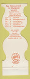 Matchbook Cover - University of Illinois Football 1974 Bank Champaign IL