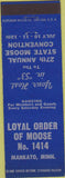 Matchbook Cover - Matchbook Cover Moose Lodge Mankato MN