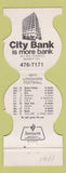 Matchbook Cover - Texas Longhorns Football City Bank 1977