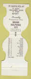 Matchbook Cover - Miami Dolphins Football 1979 Fort Eustis Credit Union