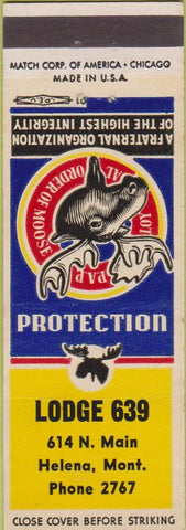 Matchbook Cover - Matchbook Cover Moose Lodge Helena MT WORN
