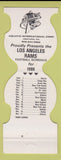 Matchbook Cover - Los Angeles Rams Football 1980 Aquatic Corp Ventura CA