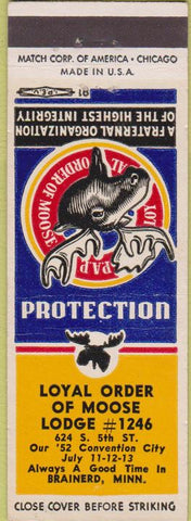 Matchbook Cover - Matchbook Cover Moose Lodge Brainerd MN