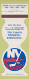 Matchbook Cover - New York Islanders Hockey Plumbing Supply Nesconset NY 1984