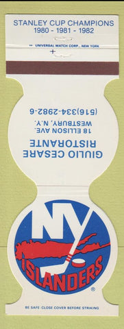 Matchbook Cover - New York Islanders Hockey Giulio Cesare Westbury NY 1982