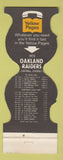Matchbook Cover - Oakland Raiders Football 1973 Yellow Pages schedule WEAR