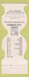 Matchbook Cover - Kansas City Chiefs Football 1983 MO Burt Frederick Himes Estee