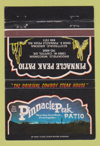 Matchbook Cover - Pinnacle Peak Patio Brookfield WI Scottsdale AZ 40 Strike