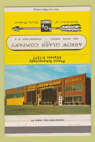Matchbook Cover - Arrow Glass Schenectady NY 40 Strike