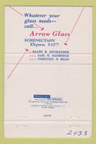 Matchbook Cover - Arrow Glass Schenectady NY 40 Strike
