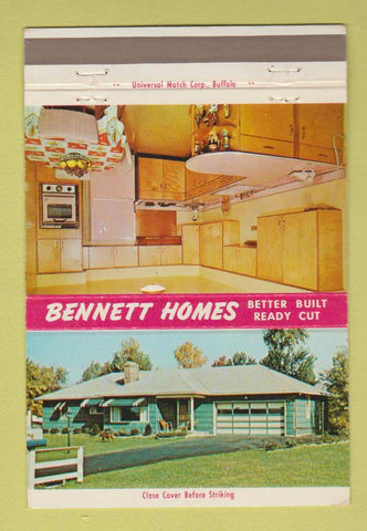 Matchbook Cover - Bennett Homes Buffalo Lockport East Amherst NY 40 Strike